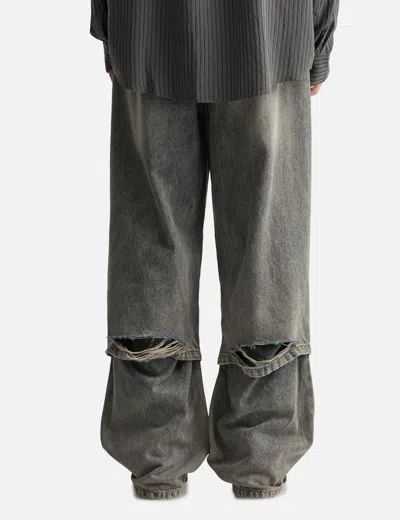 Coda Acid Wash Layered Hybrid Jeans In Brown