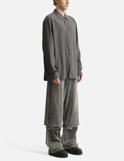 Coda Acid Wash Layered Hybrid Jeans In Brown