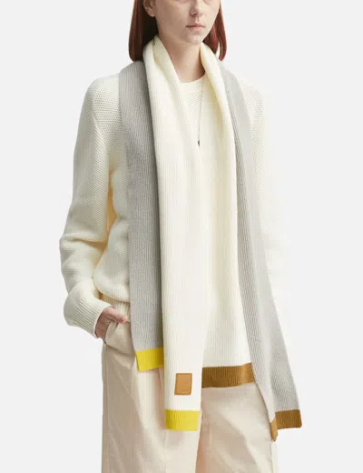 Loewe Asymmetrical Wool Scarf In Gray