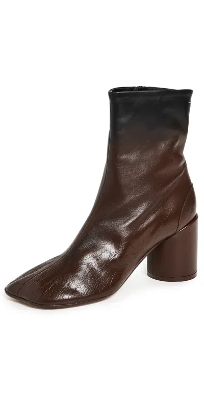 Mm6 Maison Margiela Anatomic Block-heel Boots In Brown