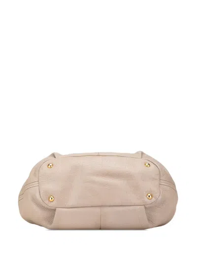 Pre-owned Prada 2000-2025 Vitello Daino Open Convertible Tote Satchel In Brown