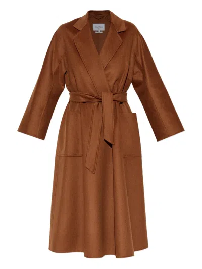 Max Mara Wrap Coat In Brown Cashmere In Brown