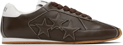 Amiri Pacific Flat Leather Sneakers In Brown