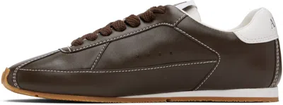 Amiri Pacific Flat Leather Sneakers In Brown