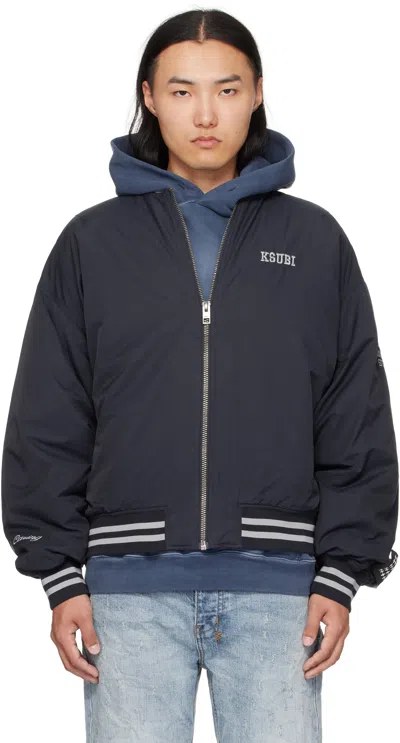 Ksubi Navy Ma-1 Bomber Jacket In Blue