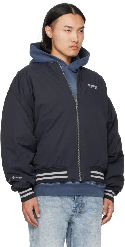 Ksubi Navy Ma-1 Bomber Jacket In Blue