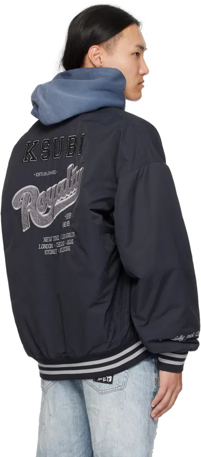 Ksubi Navy Ma-1 Bomber Jacket In Blue
