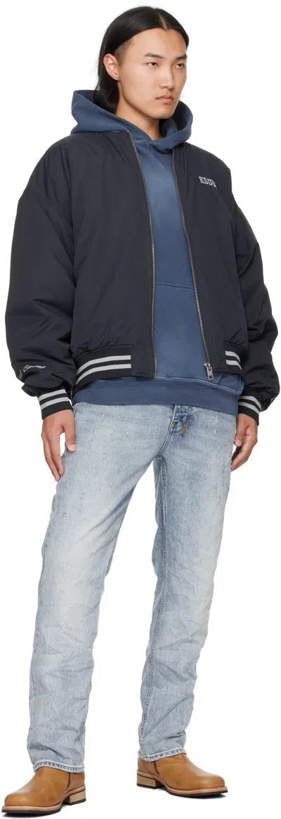Ksubi Navy Ma-1 Bomber Jacket In Blue