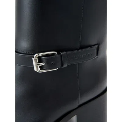 Burberry Black Leather Women's Boot In Black