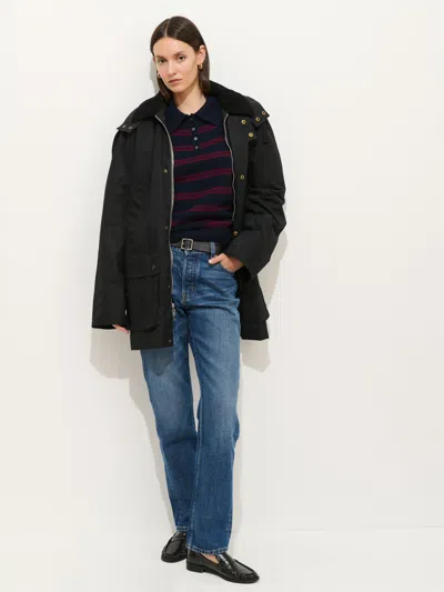 Alex Mill Alice Polo In Cashmere Stripe In Blue