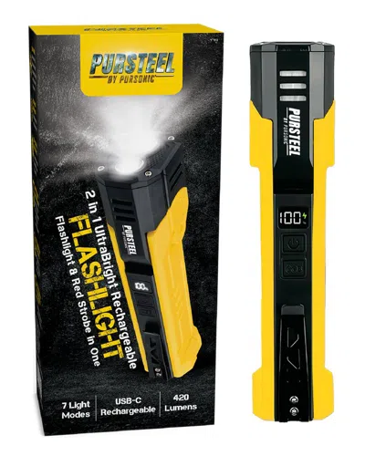 Pursonic 2-in-1 Ultrabright Rechargeable Flashlight & Red S In Multi