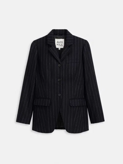Alex Mill Chalkstripe Primrose Blazer In Wool In Black