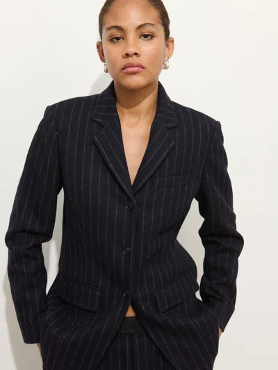 Alex Mill Chalkstripe Primrose Blazer In Wool In Black