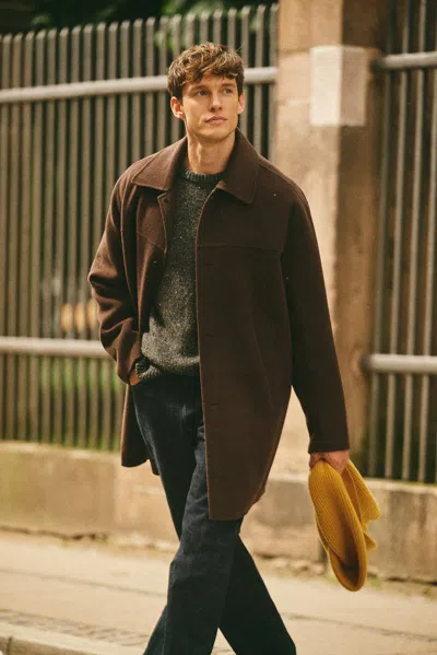 Alex Mill Jacob Car Coat In Wool In Brown