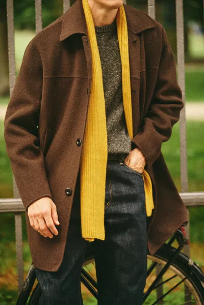 Alex Mill Jacob Car Coat In Wool In Brown