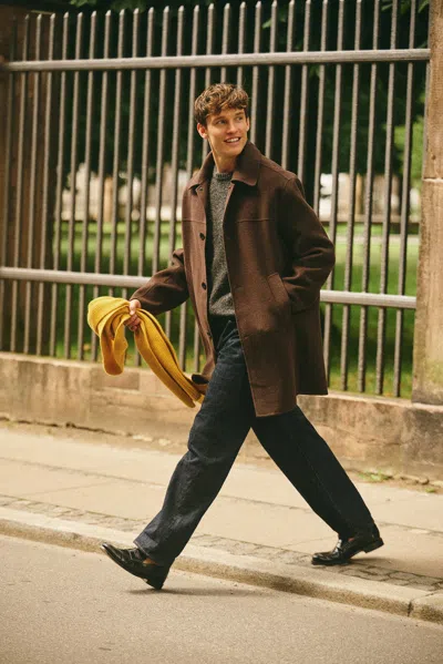 Alex Mill Jacob Car Coat In Wool In Brown
