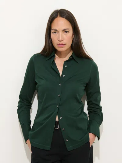 Alex Mill Jamie Shirt In Cotton Jersey In Green