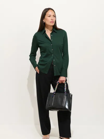 Alex Mill Jamie Shirt In Cotton Jersey In Green