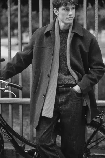 Alex Mill Jacob Car Coat In Wool In Black