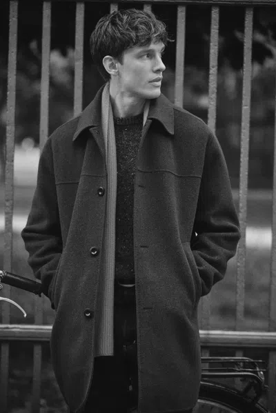 Alex Mill Jacob Car Coat In Wool In Black