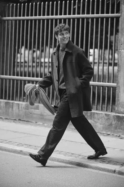 Alex Mill Jacob Car Coat In Wool In Black