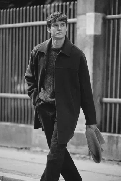 Alex Mill Jacob Car Coat In Wool In Black