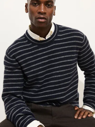 Alex Mill Jordan Sweater In Striped Cashmere In Black