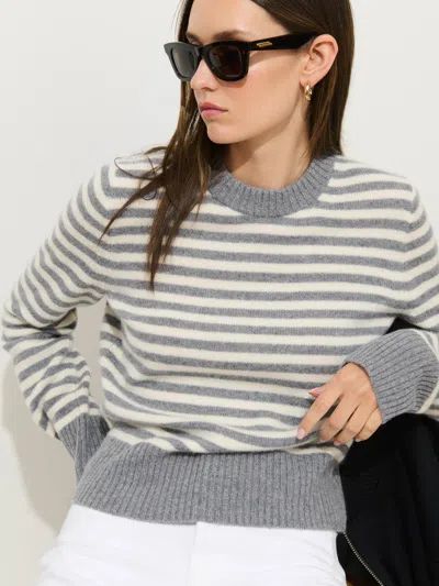 Alex Mill Marais Sweater In Striped Cashmere In Gray