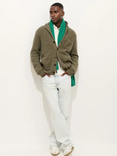 Alex Mill Mitchell Cardigan In Washed Cashmere In Green