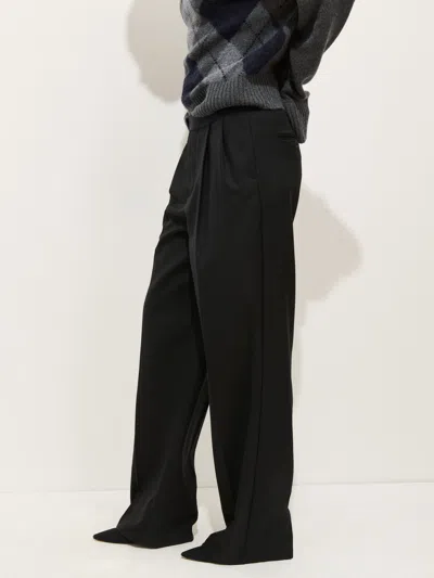 Alex Mill Primrose Pleated Trouser In Wool In Black