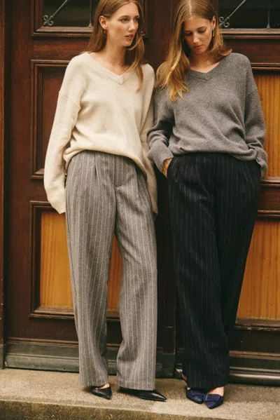 Alex Mill Primrose Pleated Trouser In Wool In Gray