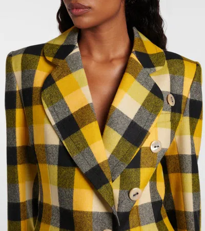 Vivienne Westwood Georgia Jacket Check Wool Pixel-check 44 Women In Yellow