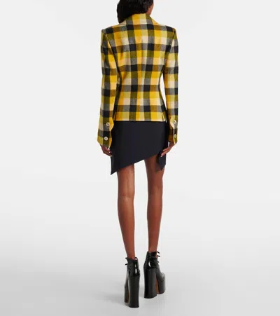 Vivienne Westwood Georgia Jacket Check Wool Pixel-check 44 Women In Yellow