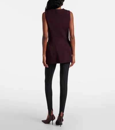 Mugler V-neck Front Opening Vest In Purple