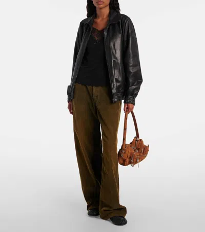 CAMERO S号绒面革单肩包