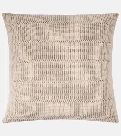 Brunello Cucinelli Cashmere And Wool Cushion In Neutral