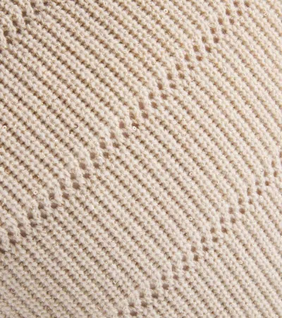 Brunello Cucinelli Cashmere And Wool Cushion In Neutral