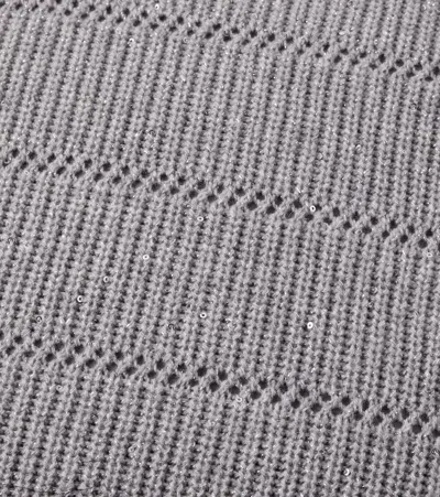 Brunello Cucinelli Cashmere And Wool-blend Cushion In Gray