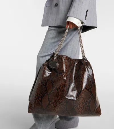 蛇纹效果人造皮革托特包