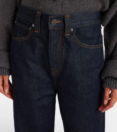 Khaite Womens Benson Bonnie Straight-leg Denim-blend Jeans In Blue