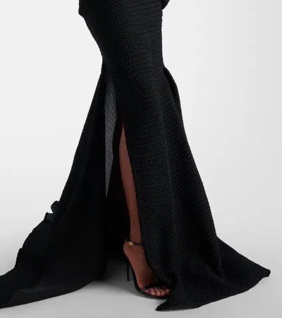 Maticevski Lyra Asymmetric Draped Gown In Black