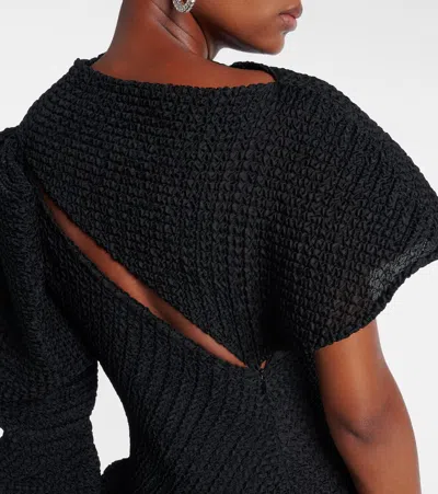 Maticevski Lyra Asymmetric Draped Gown In Black