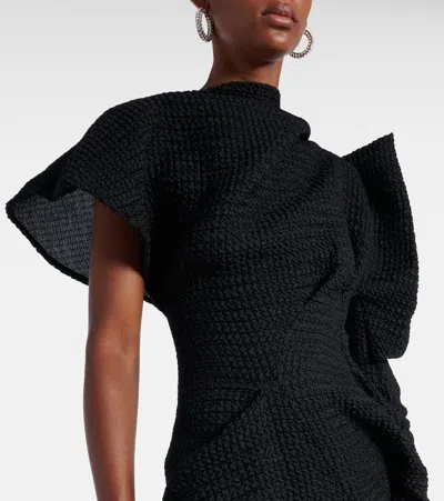 Maticevski Lyra Asymmetric Draped Gown In Black