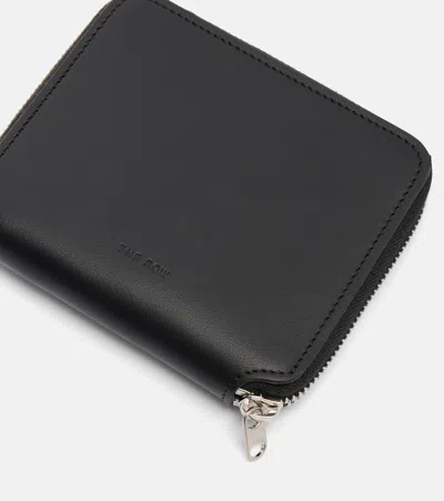 The Row Small Leather Wallet In Black