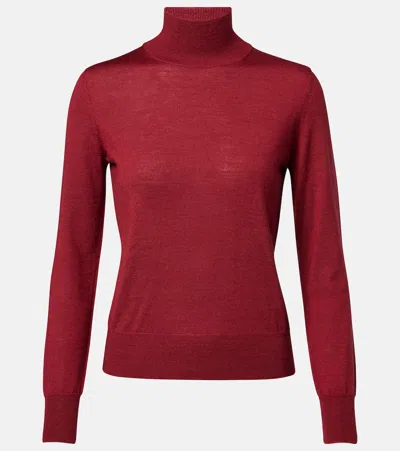 Carolina Herrera Turtleneck Virgin Wool And Silk Sweater In Burgundy