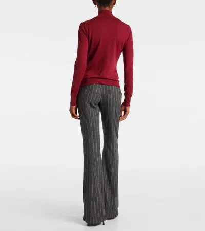 Carolina Herrera Turtleneck Virgin Wool And Silk Sweater In Burgundy