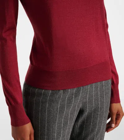 Carolina Herrera Turtleneck Virgin Wool And Silk Sweater In Burgundy