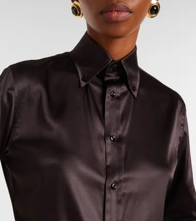 CAMERON真丝混纺素绉缎衬衫