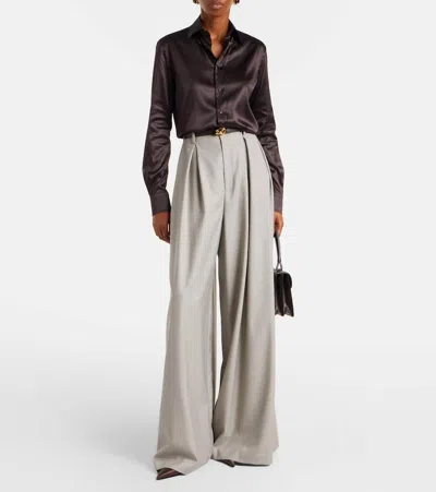 CAMERON真丝混纺素绉缎衬衫