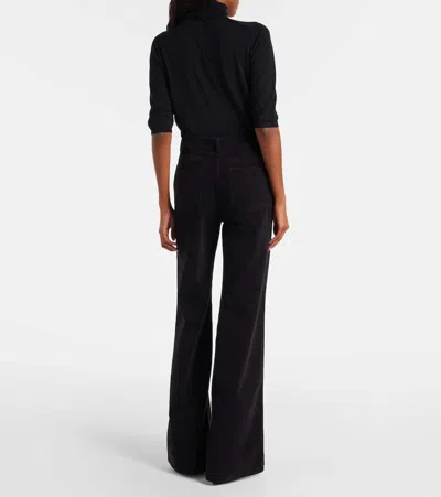 Nili Lotan Florence Cotton-blend Corduroy Flared Pants In Black